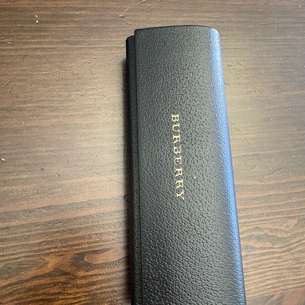Burberry Black Leather Glasses Case